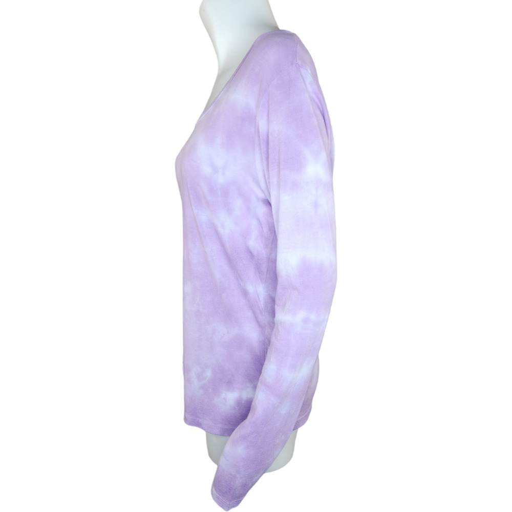 Sundry Lilac Purple White Tye-Dye Long Sleeve Round Neckline Shirt Size‎ 2 NWT - Picture 5 of 13